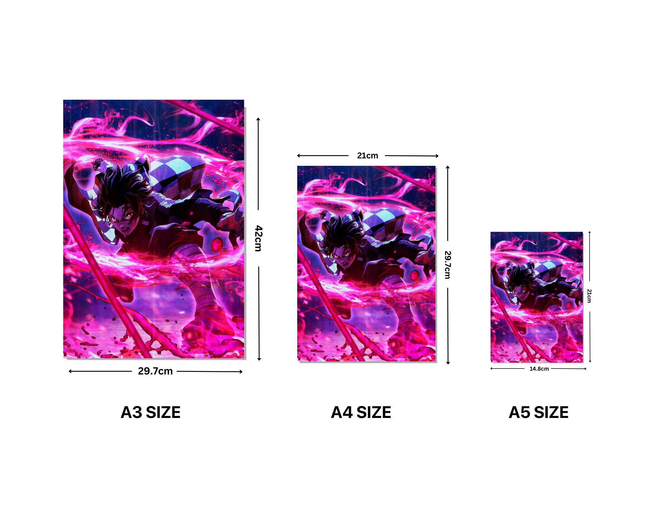 "DEMON SLAYER : KIMETSU NO YAIBA- ANIME"- Shiny & Sturdy Metallic Poster Art That Pops & Sticks (Literally!)