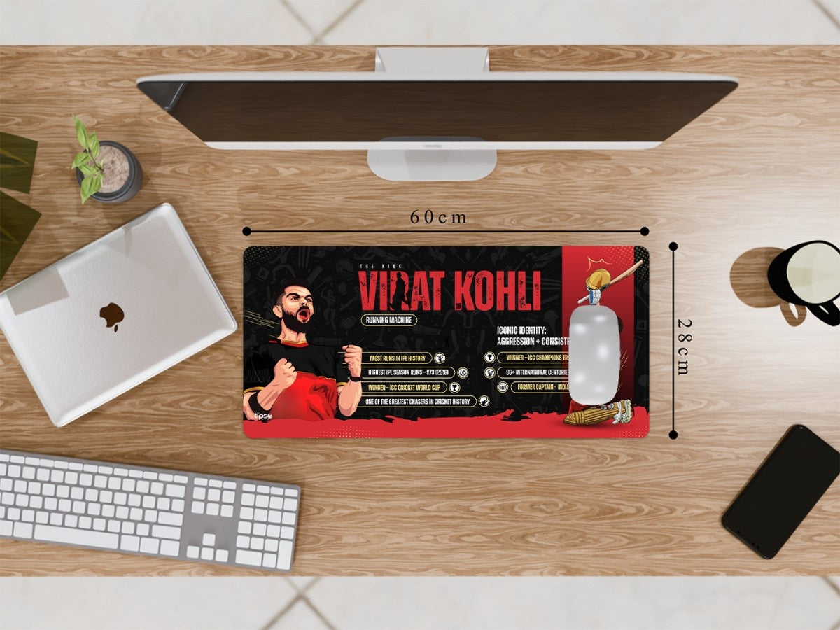 "THE KING VIRAT - CRICKET FANDOM" Gaming Mousepad Elevate Your Gaming Experience