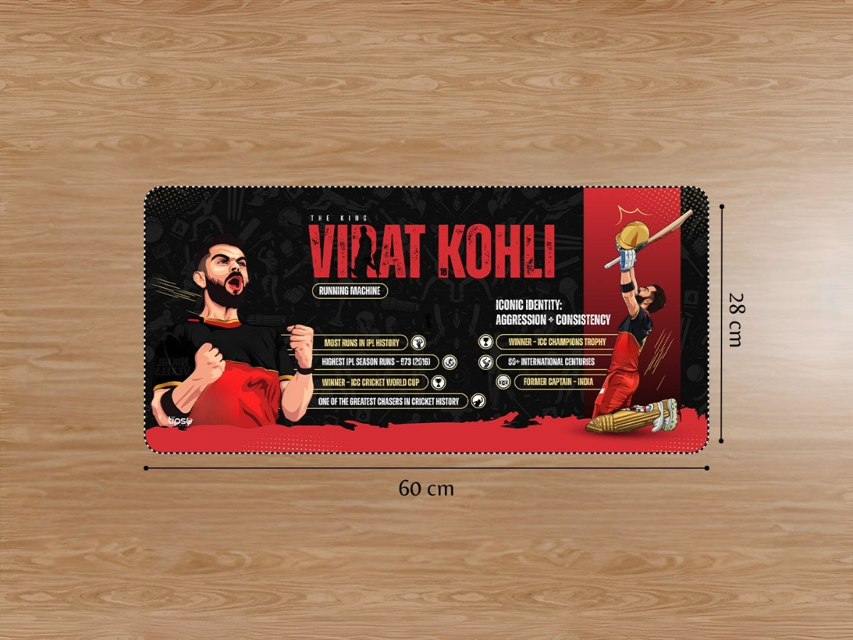 "THE KING VIRAT - CRICKET FANDOM" Gaming Mousepad Elevate Your Gaming Experience