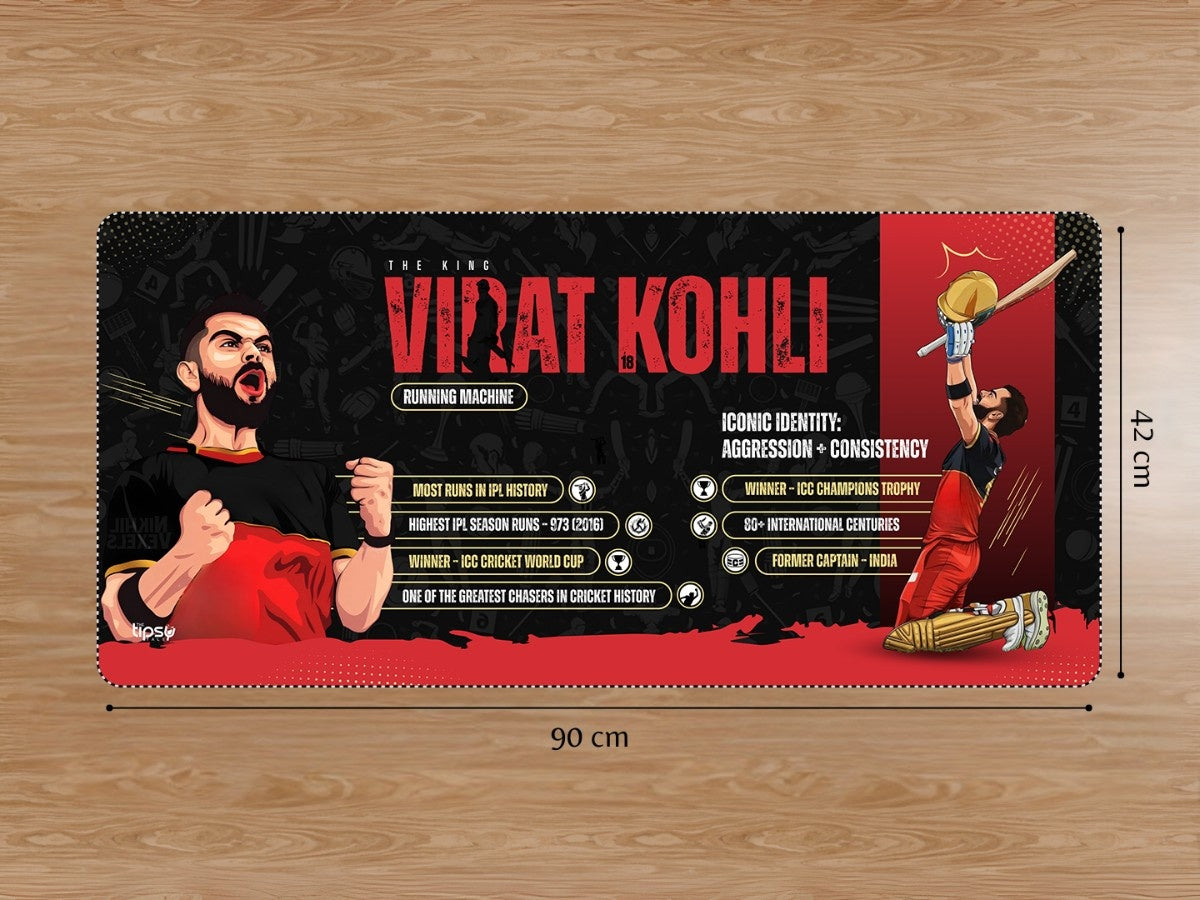 "THE KING VIRAT - CRICKET FANDOM" Gaming Mousepad Elevate Your Gaming Experience