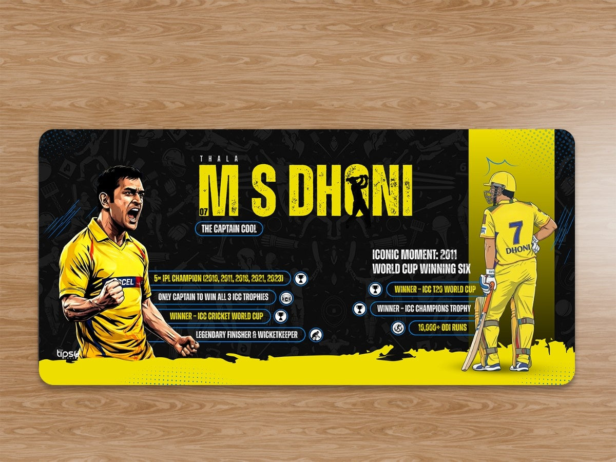 "CAPTAIN COOL DHONI - CRICKET FANDOM" Gaming Mousepad Elevate Your Gaming Experience