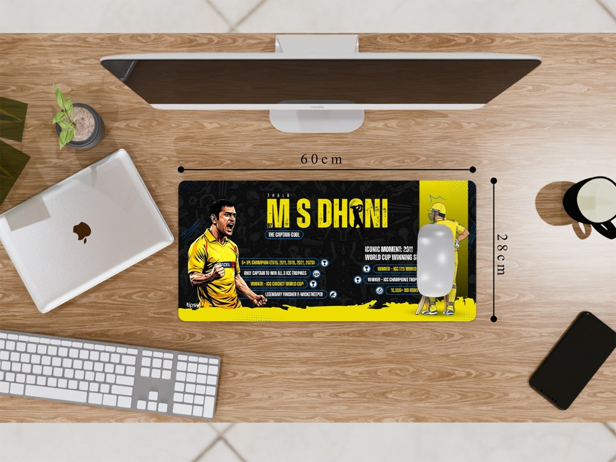 "CAPTAIN COOL DHONI - CRICKET FANDOM" Gaming Mousepad Elevate Your Gaming Experience