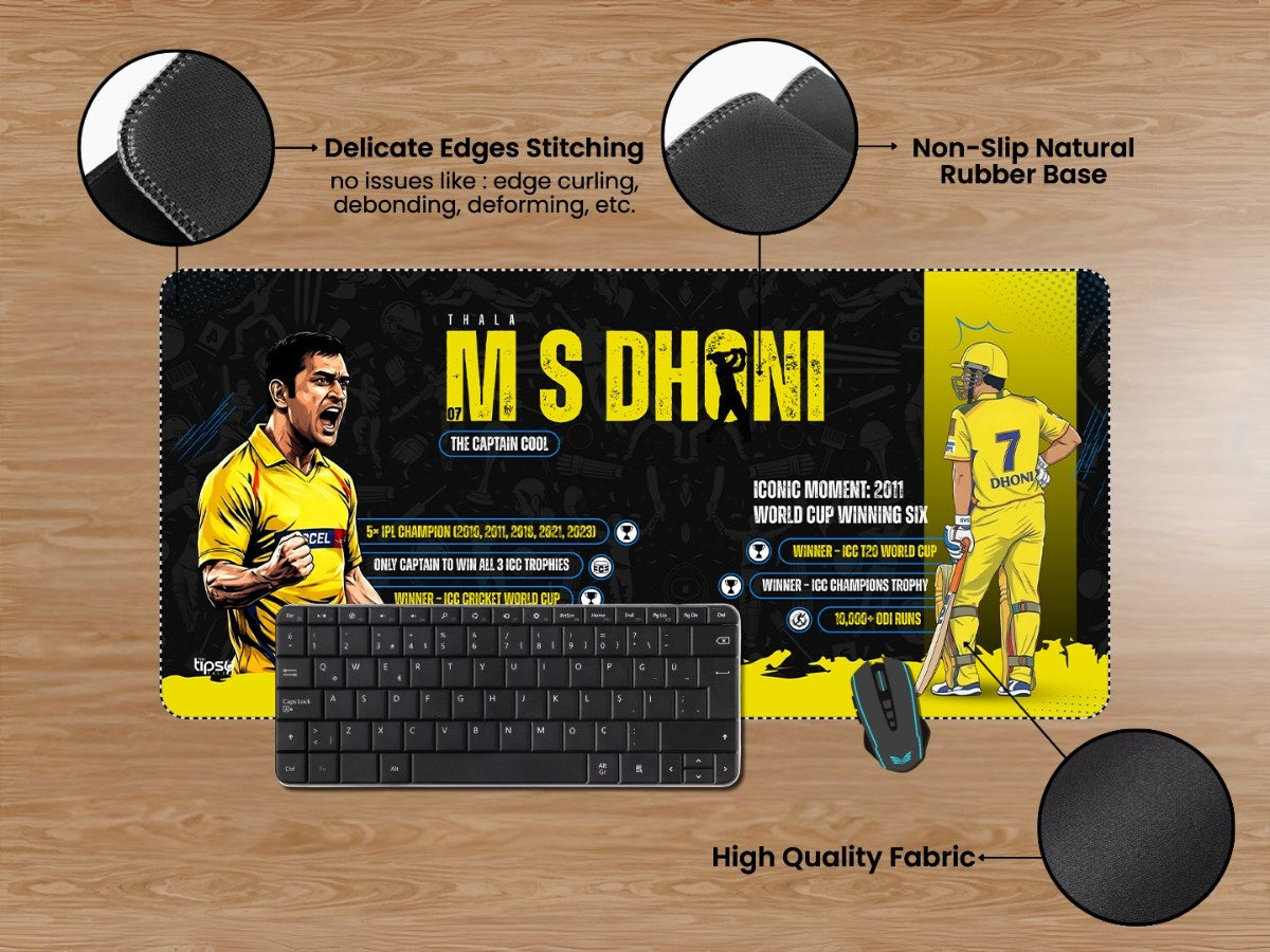 "CAPTAIN COOL DHONI - CRICKET FANDOM" Gaming Mousepad Elevate Your Gaming Experience