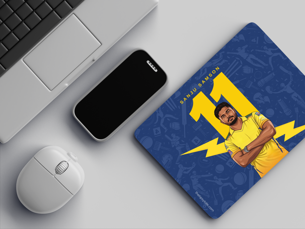 "SAMSON IN YELLOW - CRICKET FANBASE" Mousepad Enhance Your Workspace with Style
