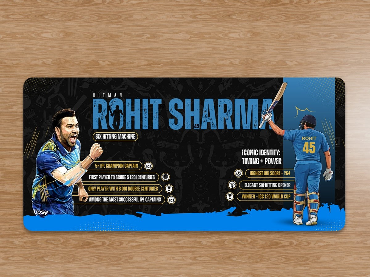 "HITMAN ROHIT - CRICKET FANDOM" Gaming Mousepad Elevate Your Gaming Experience