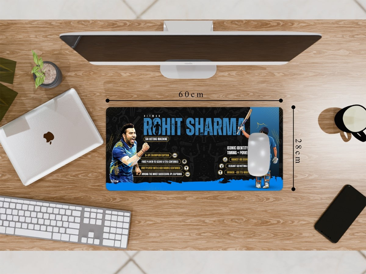 "HITMAN ROHIT - CRICKET FANDOM" Gaming Mousepad Elevate Your Gaming Experience