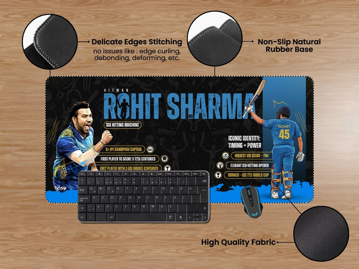 "HITMAN ROHIT - CRICKET FANDOM" Gaming Mousepad Elevate Your Gaming Experience
