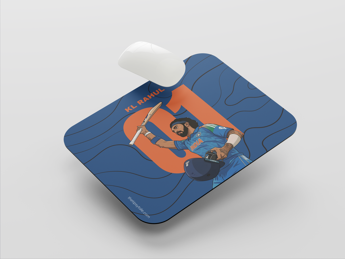 "01 KL RAHUL - CRICKET FANDOM" Mousepad Enhance Your Workspace with Style