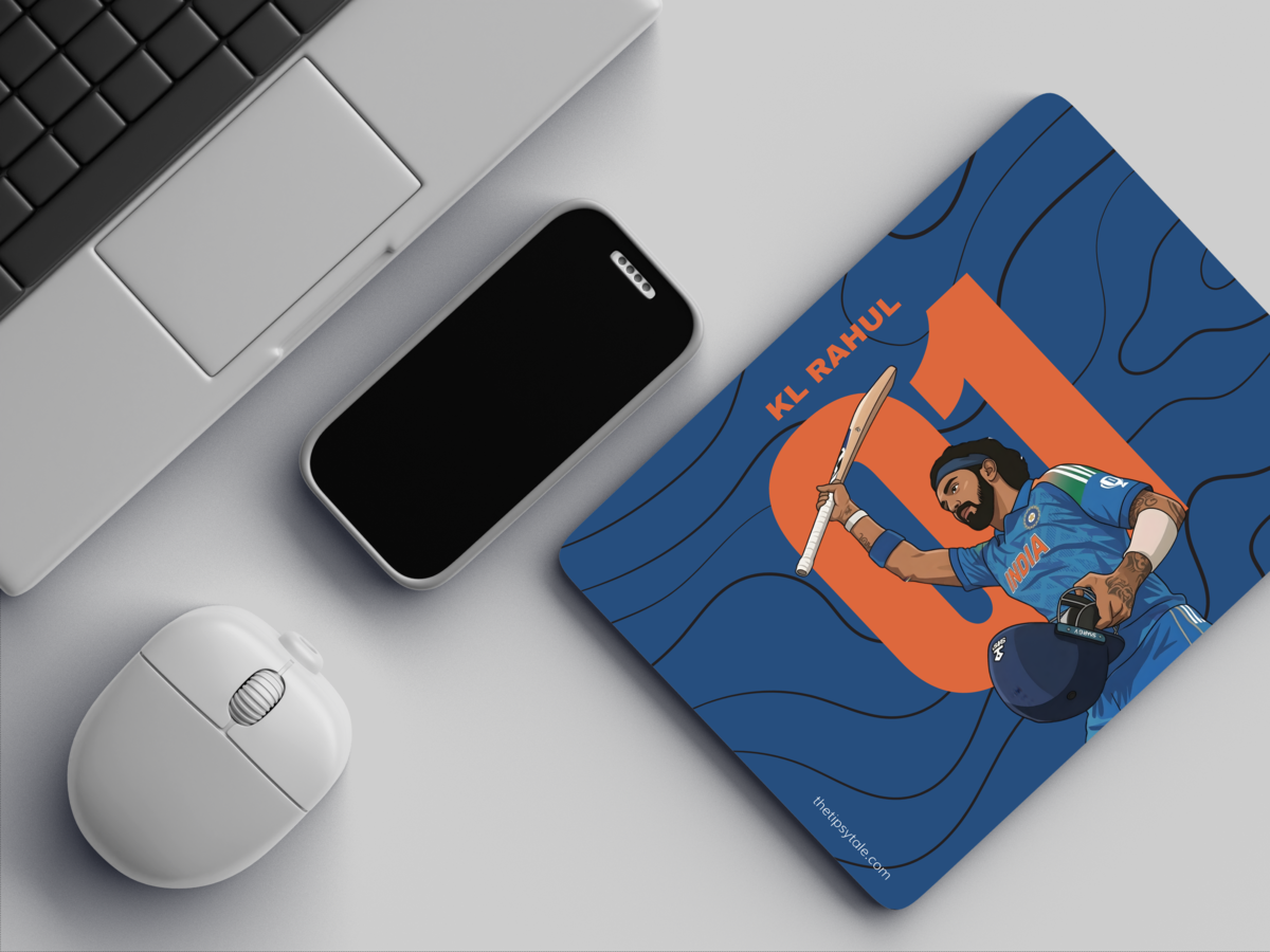 "01 KL RAHUL - CRICKET FANDOM" Mousepad Enhance Your Workspace with Style