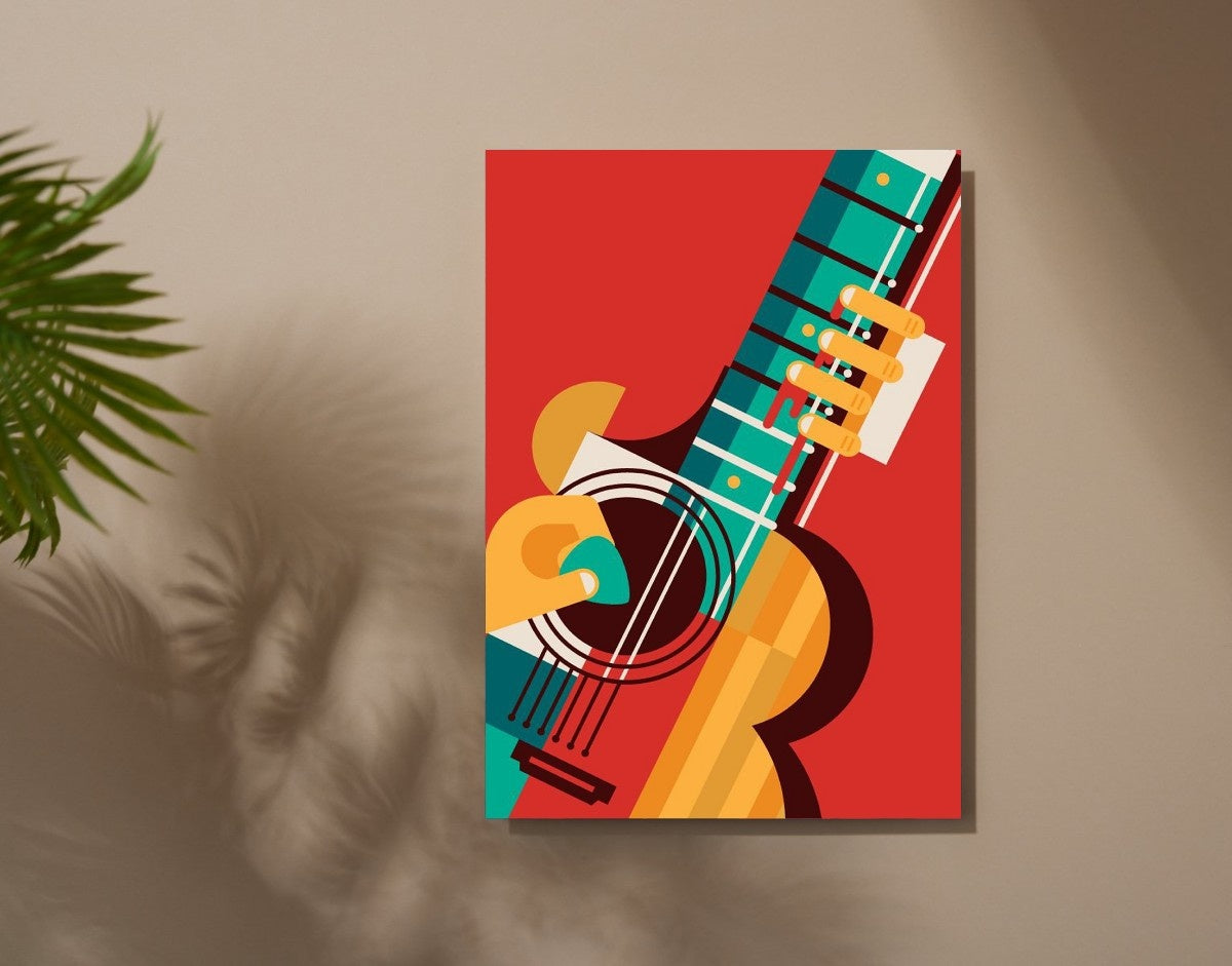 "Guitar Love"- Shiny & Sturdy Metallic Poster Art That Pops & Sticks