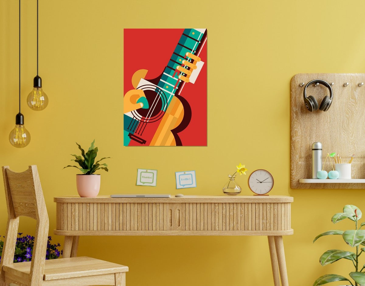 "Guitar Love"- Shiny & Sturdy Metallic Poster Art That Pops & Sticks