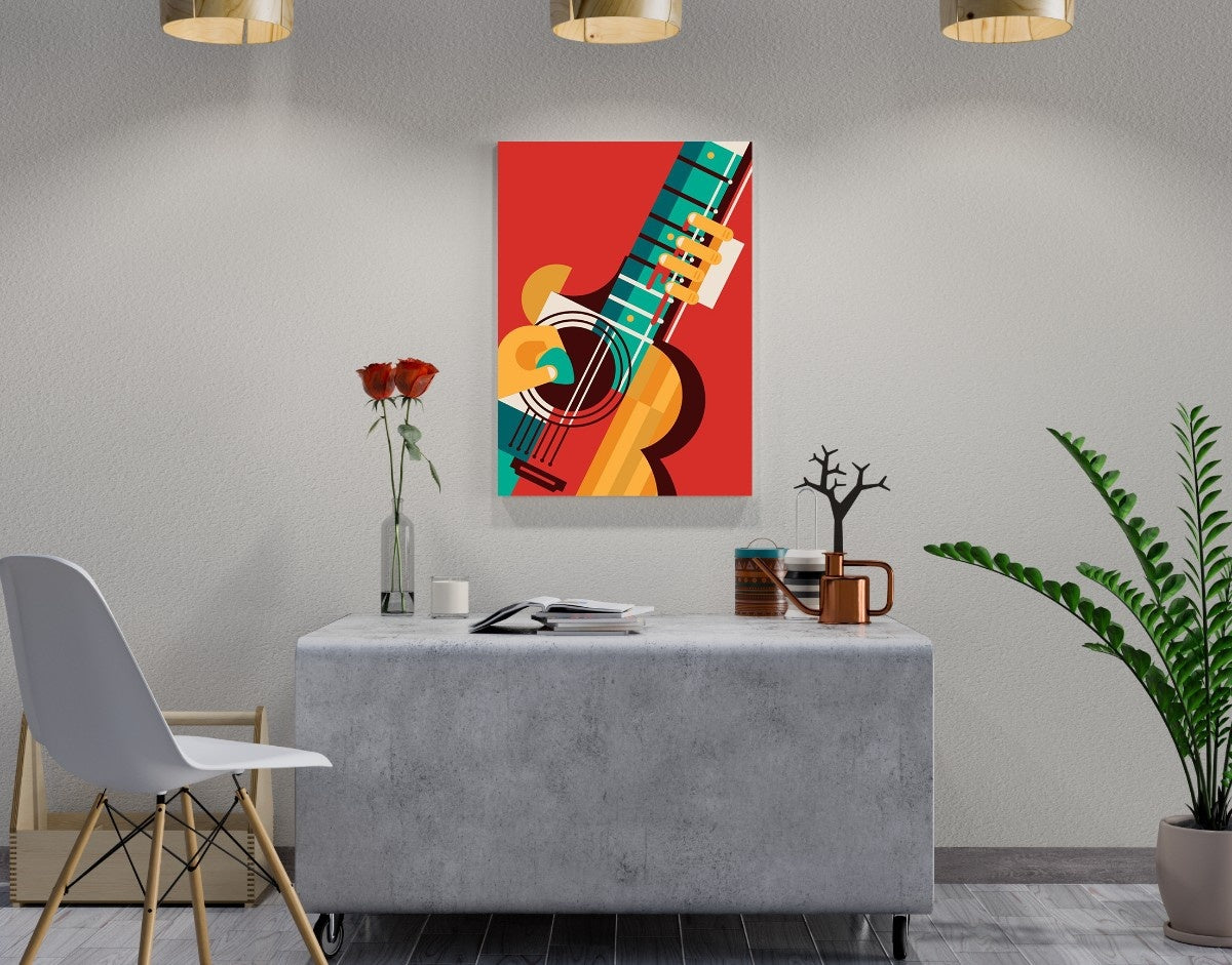 "Guitar Love"- Shiny & Sturdy Metallic Poster Art That Pops & Sticks