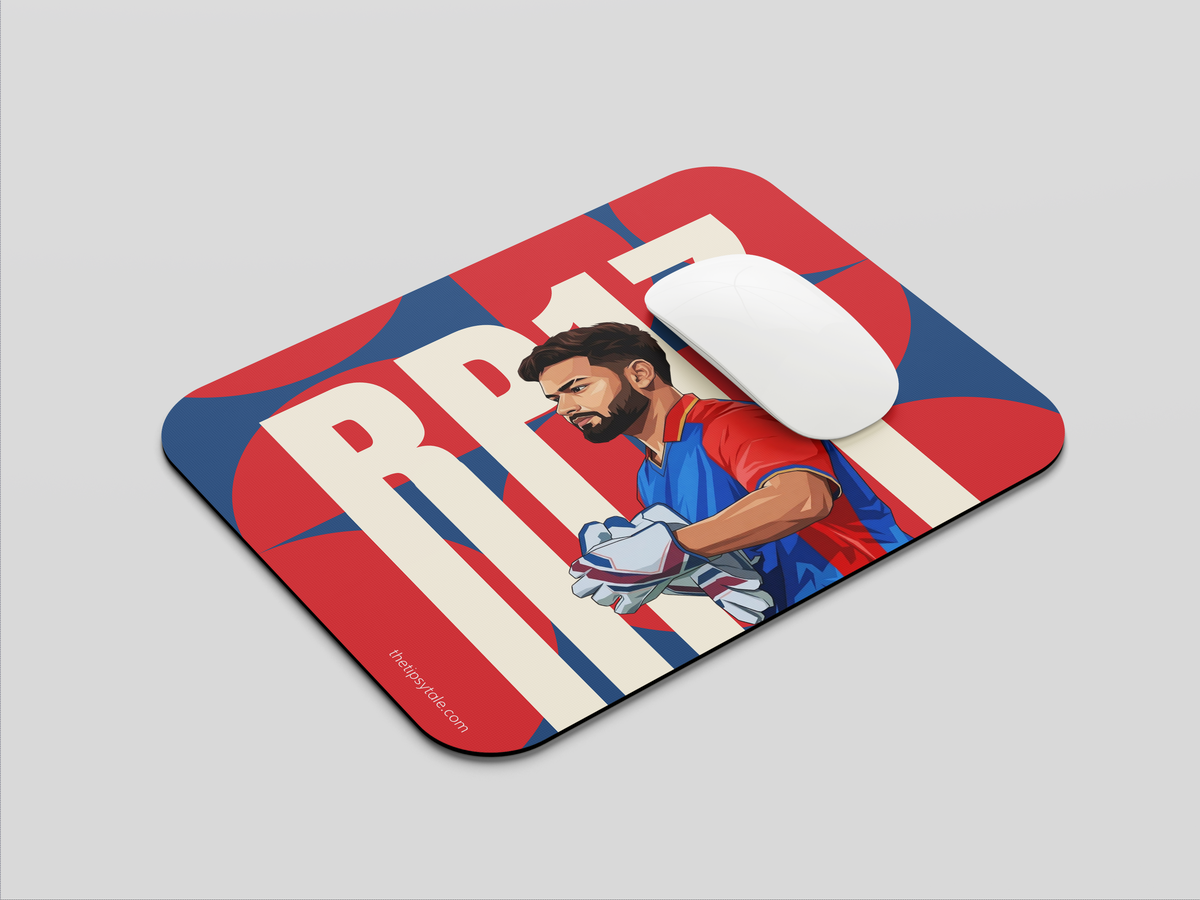 "RISHABH PANT - CRICKET FANDOM" Mousepad Enhance Your Workspace with Style