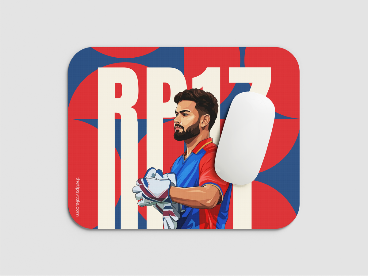 "RISHABH PANT - CRICKET FANDOM" Mousepad Enhance Your Workspace with Style