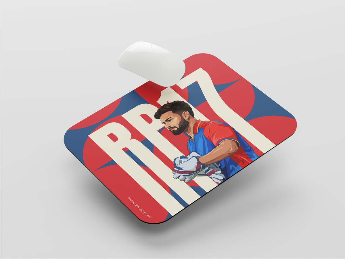 "RISHABH PANT - CRICKET FANDOM" Mousepad Enhance Your Workspace with Style