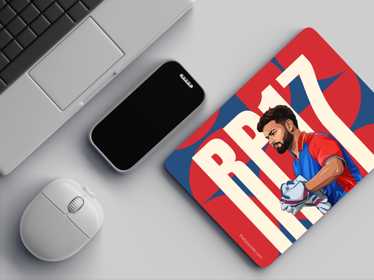 "RISHABH PANT - CRICKET FANDOM" Mousepad Enhance Your Workspace with Style