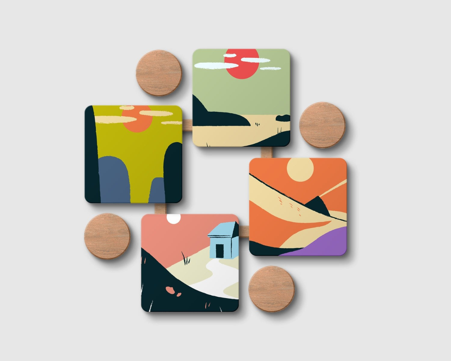 "Nature Abstract" Coaster Set of 4