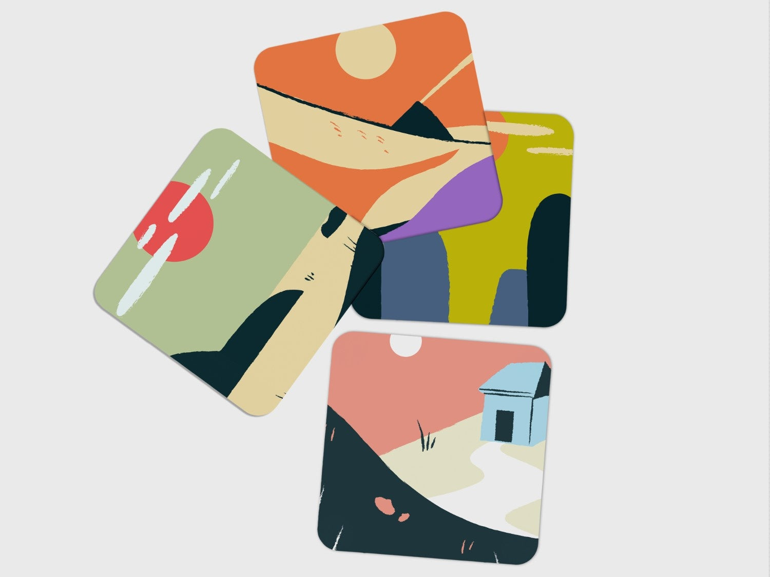 "Nature Abstract" Coaster Set of 4