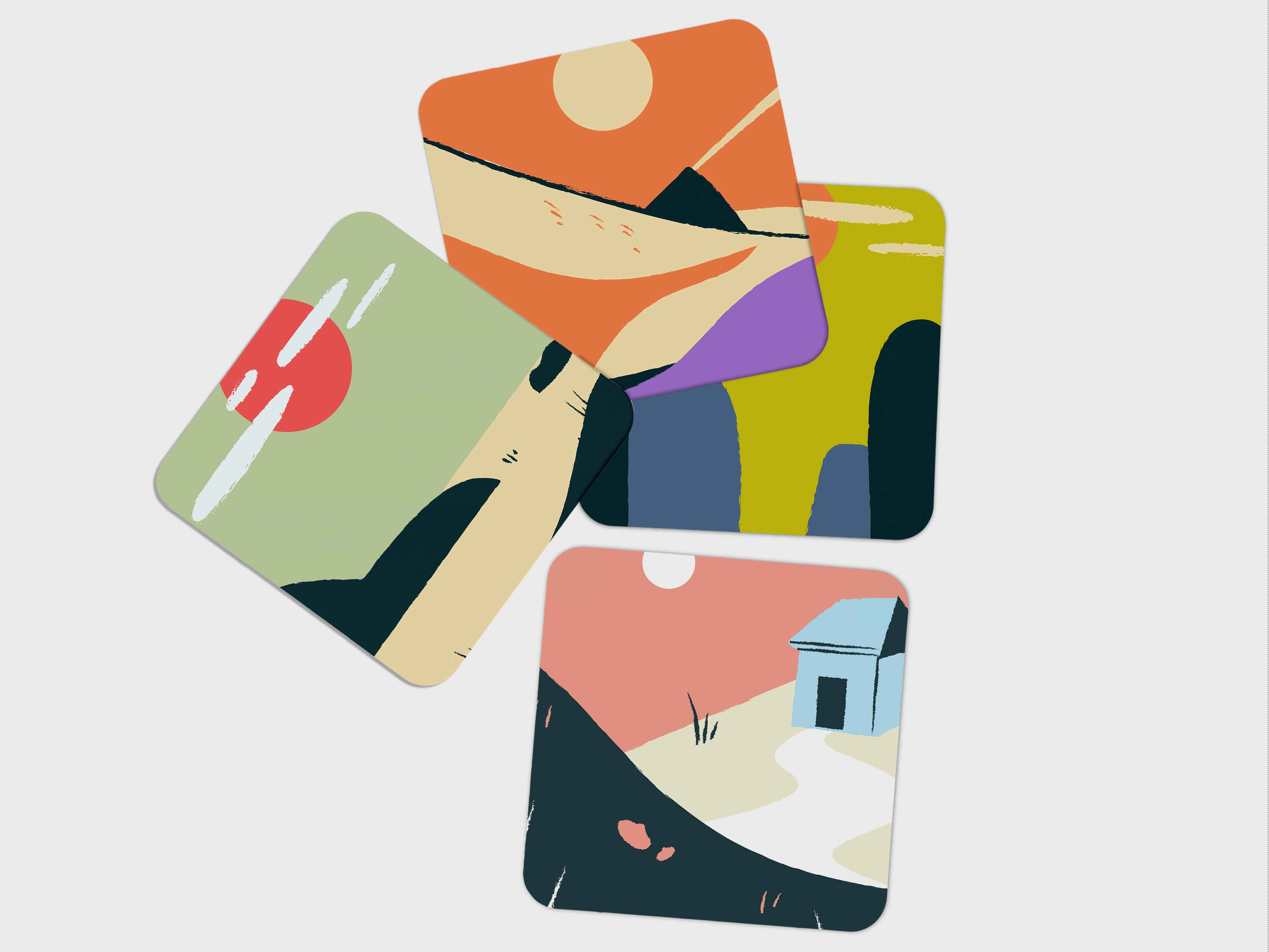 "Nature Abstract" Coaster Set of 4
