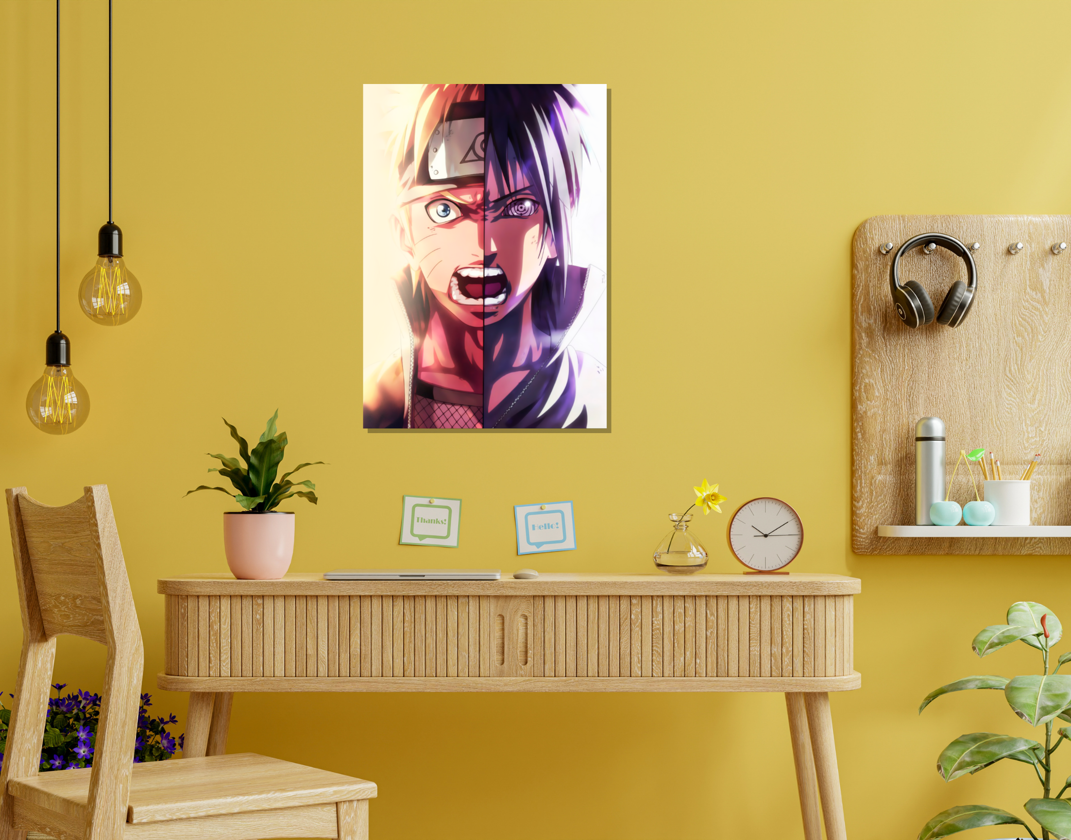 "NARUTO & SASUKE: ANIME"- Shiny & Sturdy Metallic Poster Art That Pops & Sticks (Literally!)