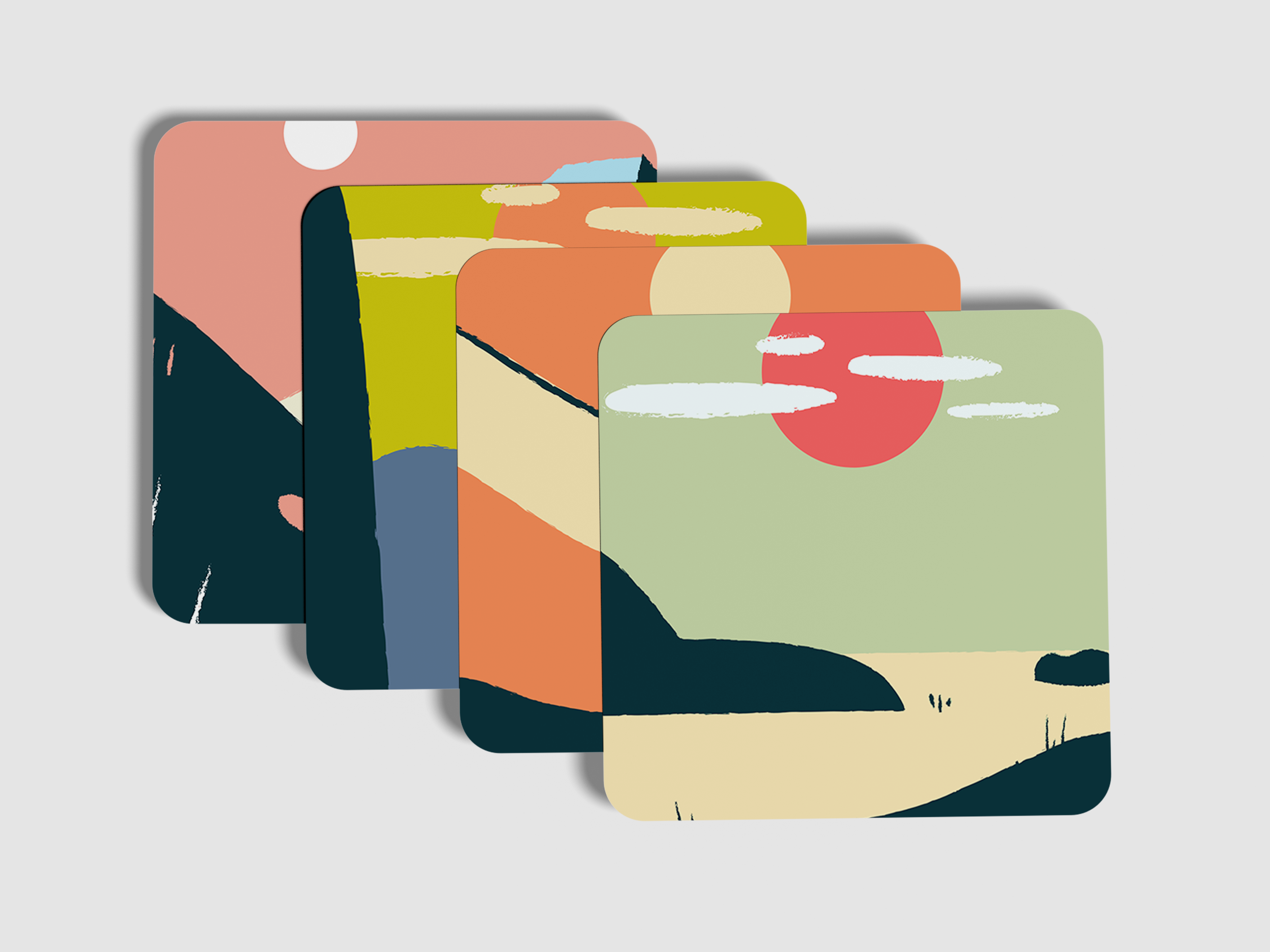 "Nature Abstract" Coaster Set of 4