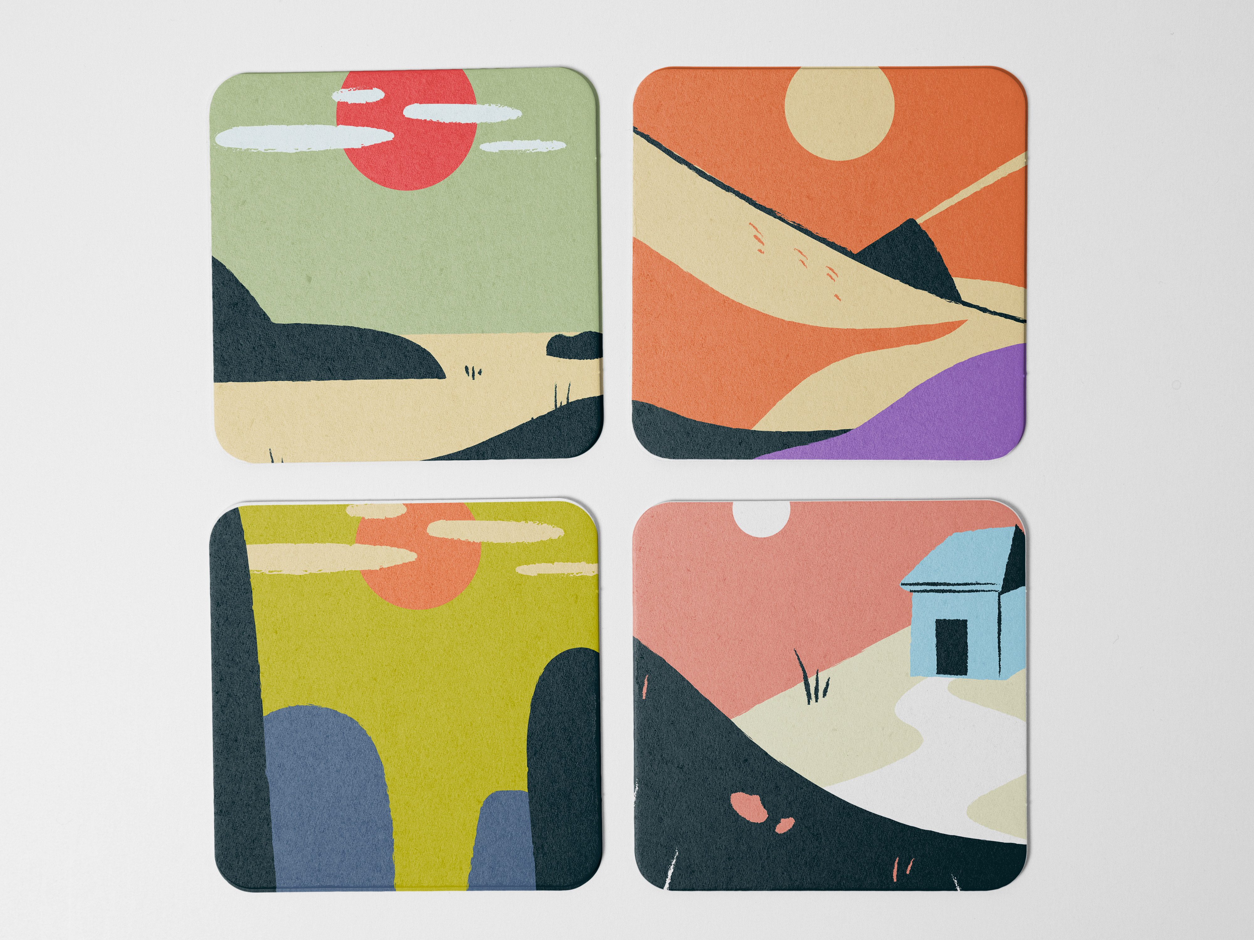"Nature Abstract" Coaster Set of 4
