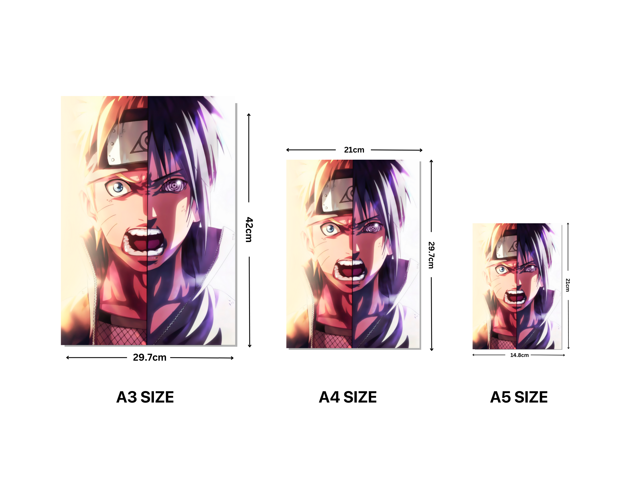 "NARUTO & SASUKE: ANIME"- Shiny & Sturdy Metallic Poster Art That Pops & Sticks (Literally!)