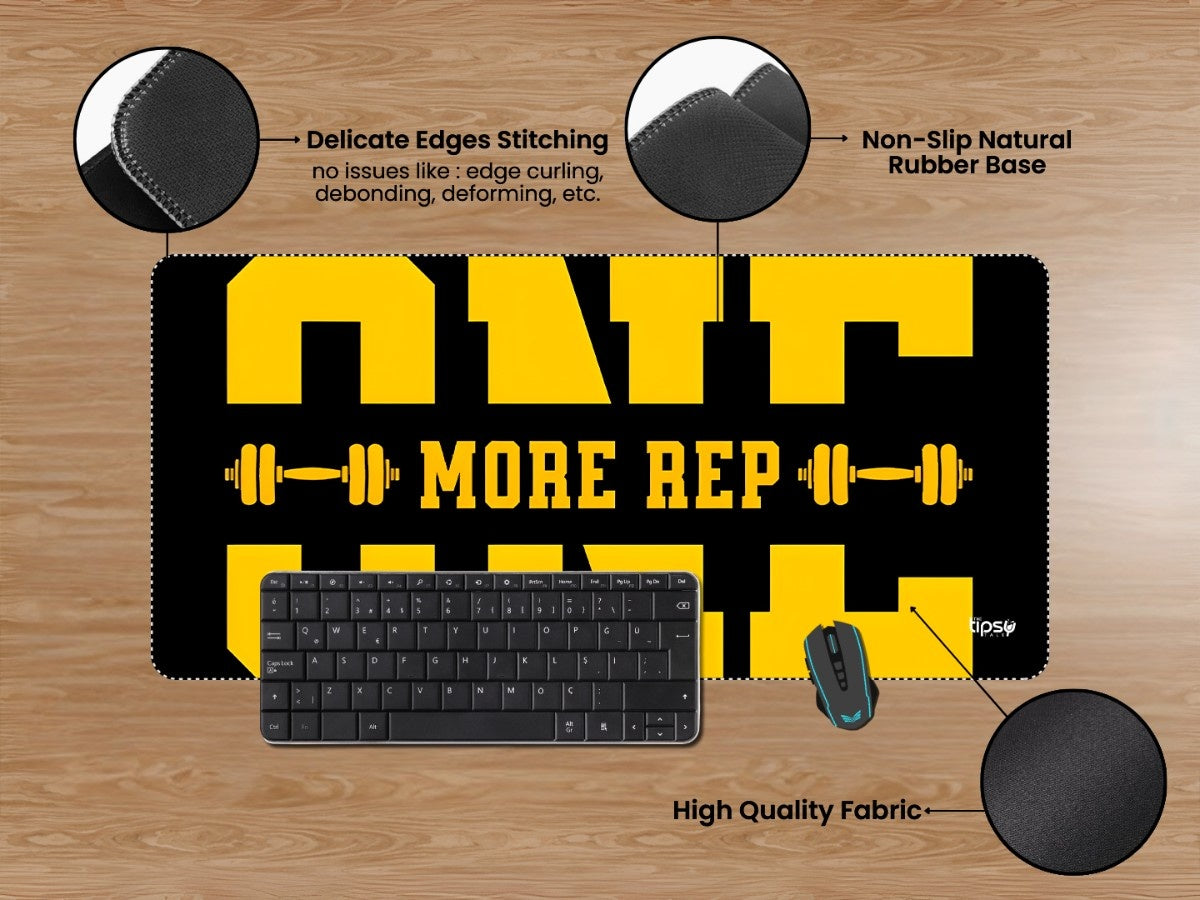 "ONE MORE REP " Gaming Mousepad Elevate Your Gaming Experience