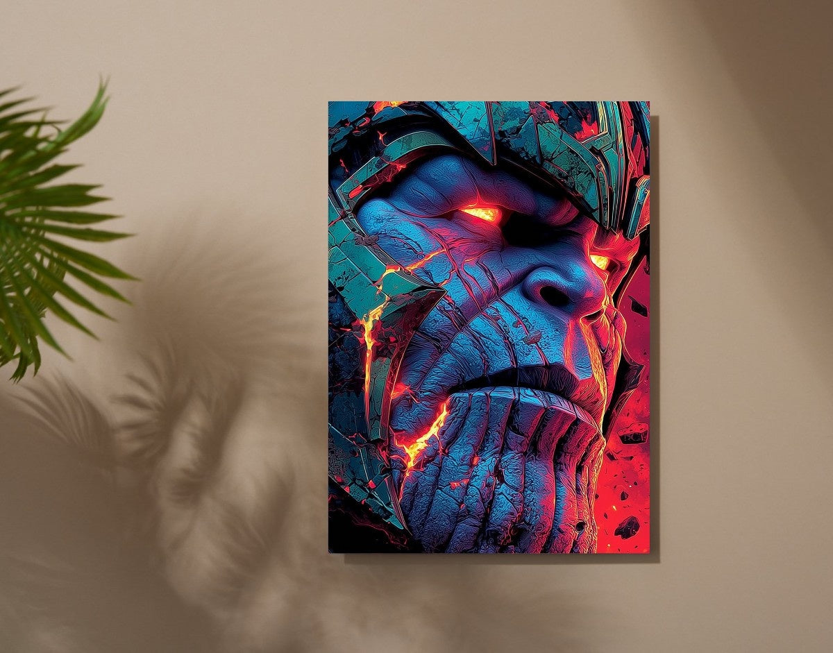 "Thanos- The villain"- Shiny & Sturdy Metallic Poster Art That Pops & Sticks