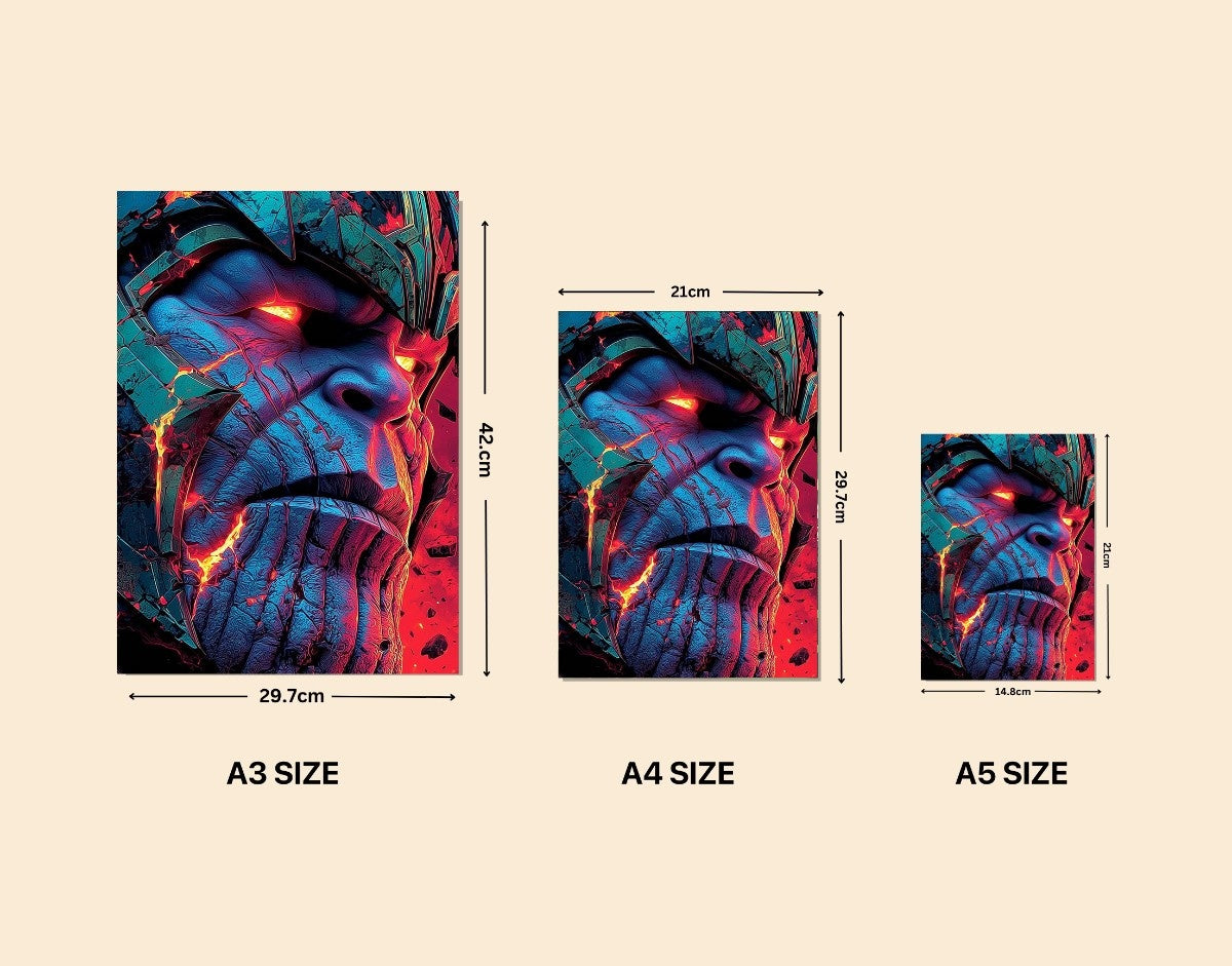 "Thanos- The villain"- Shiny & Sturdy Metallic Poster Art That Pops & Sticks