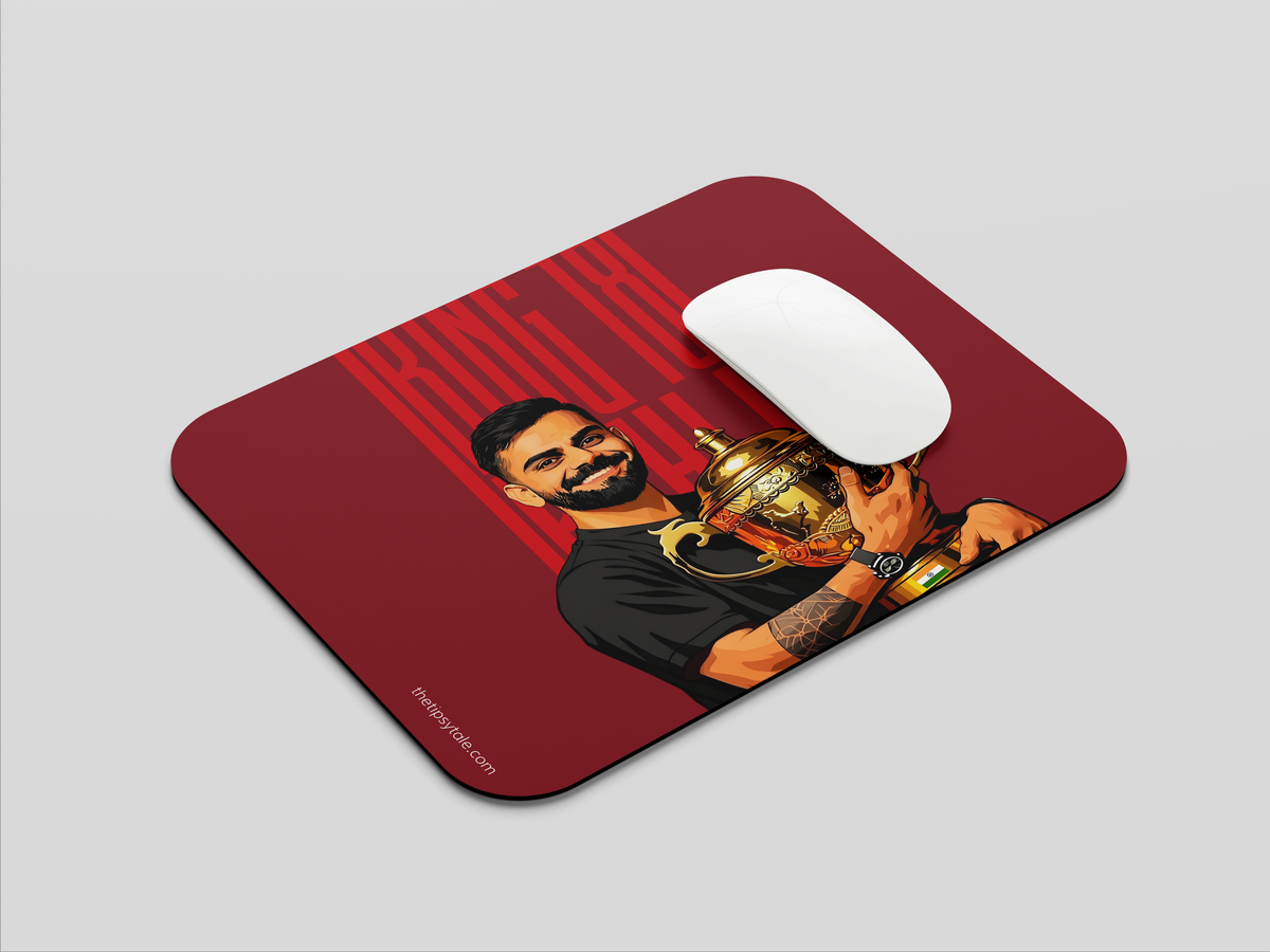 "VIRAT KHOLI J18: CRICKET FANDOM" Mousepad Enhance Your Workspace with Style