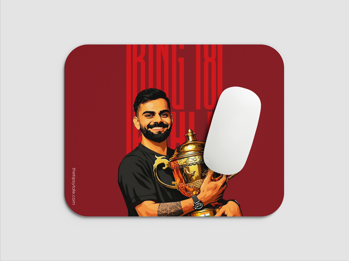 "VIRAT KHOLI J18: CRICKET FANDOM" Mousepad Enhance Your Workspace with Style