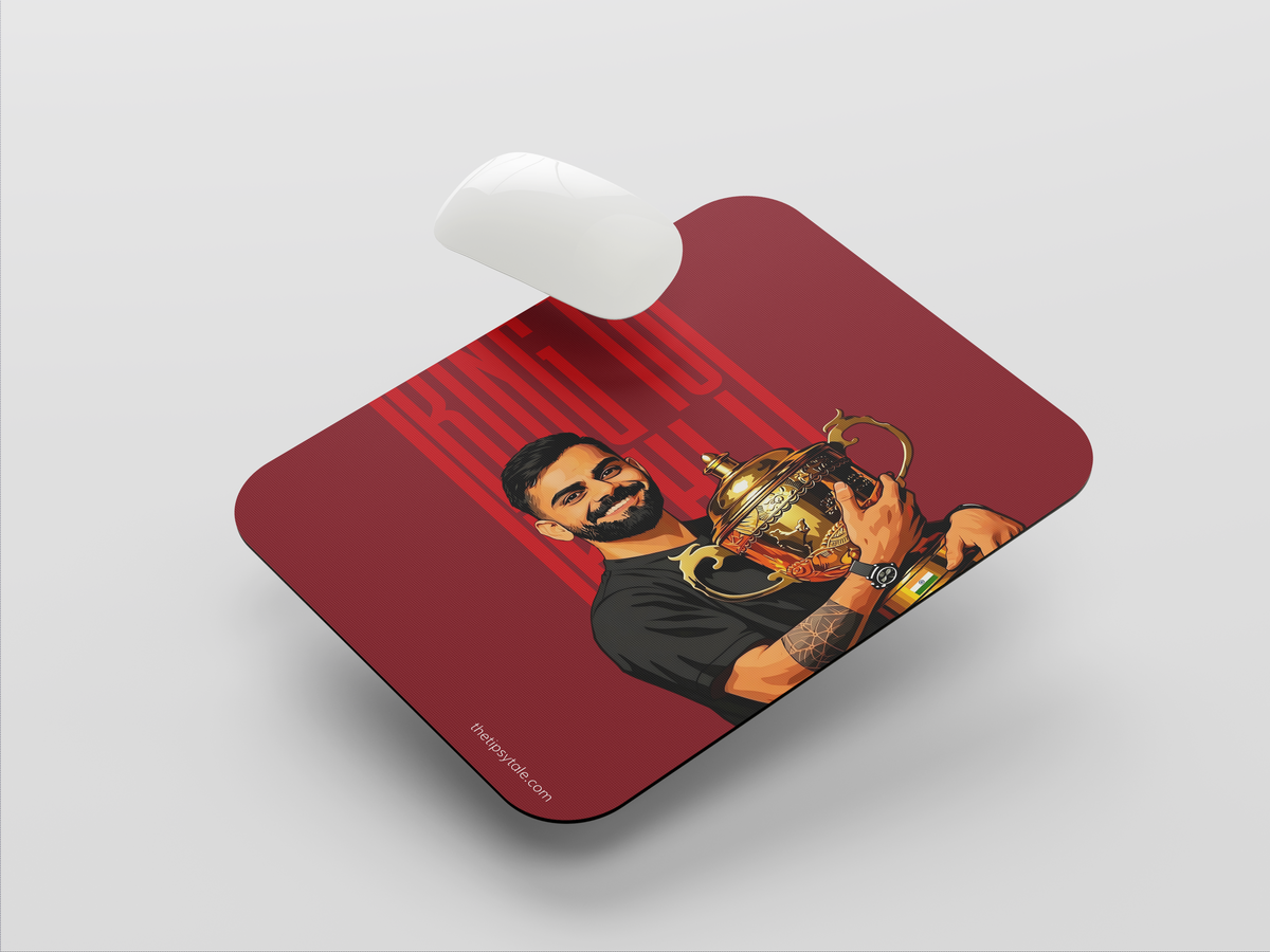"VIRAT KHOLI J18: CRICKET FANDOM" Mousepad Enhance Your Workspace with Style