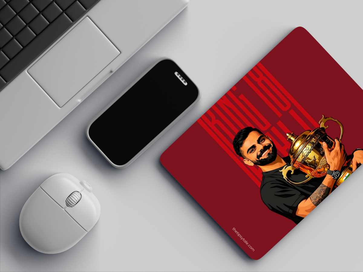 "VIRAT KHOLI J18: CRICKET FANDOM" Mousepad Enhance Your Workspace with Style