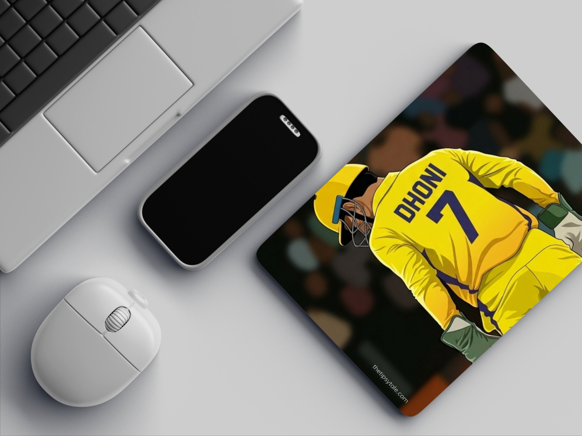 "CRICKET FANBASE J7: MAHENDRA SINGH DHONI" Mousepad Enhance Your Workspace with Style