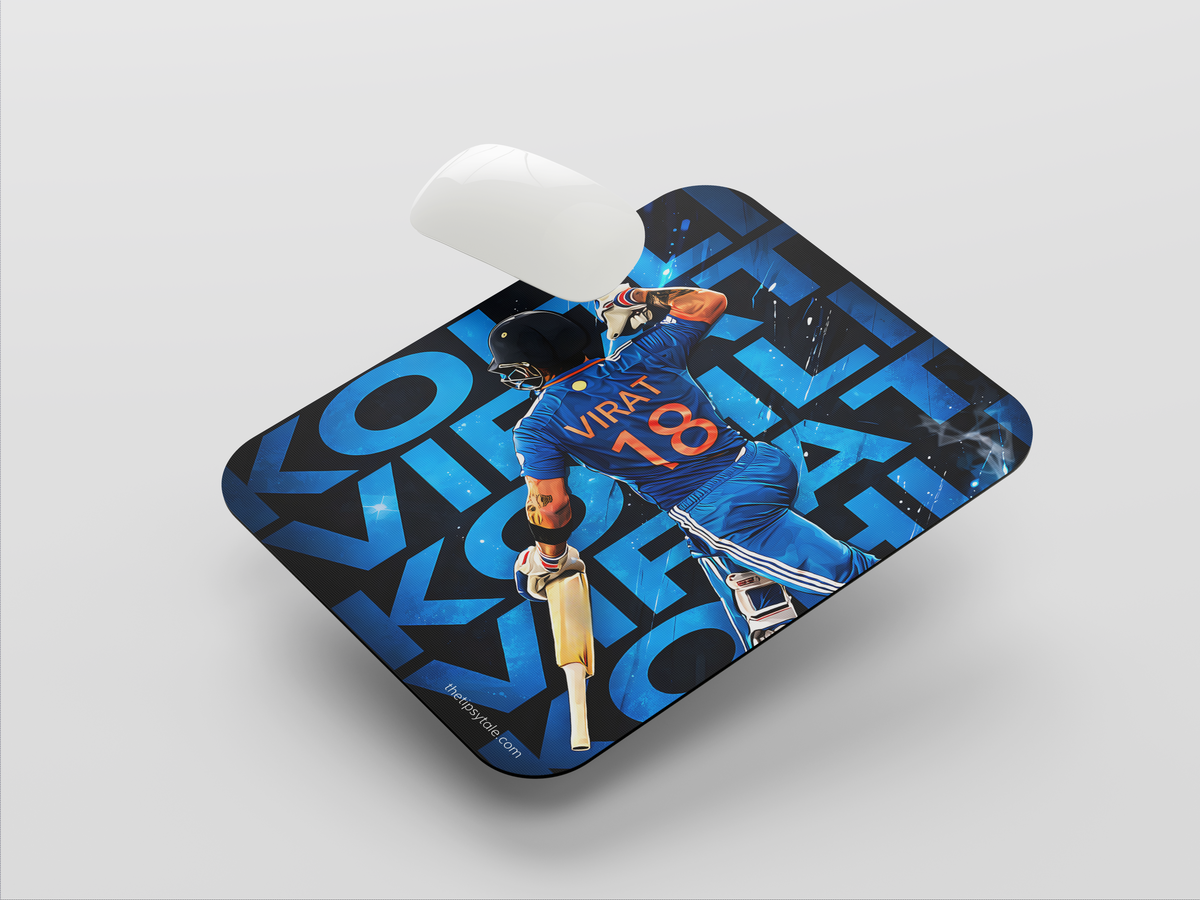 "RUN MACHINE VIRAT KOHLI CRICKET FANSHIP" Mousepad Enhance Your Workspace with Style