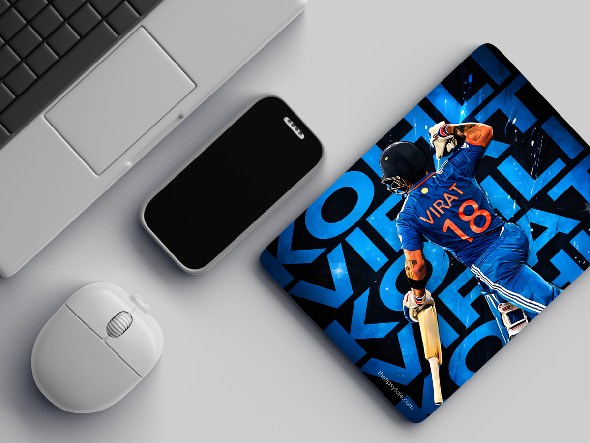 "RUN MACHINE VIRAT KOHLI CRICKET FANSHIP" Mousepad Enhance Your Workspace with Style