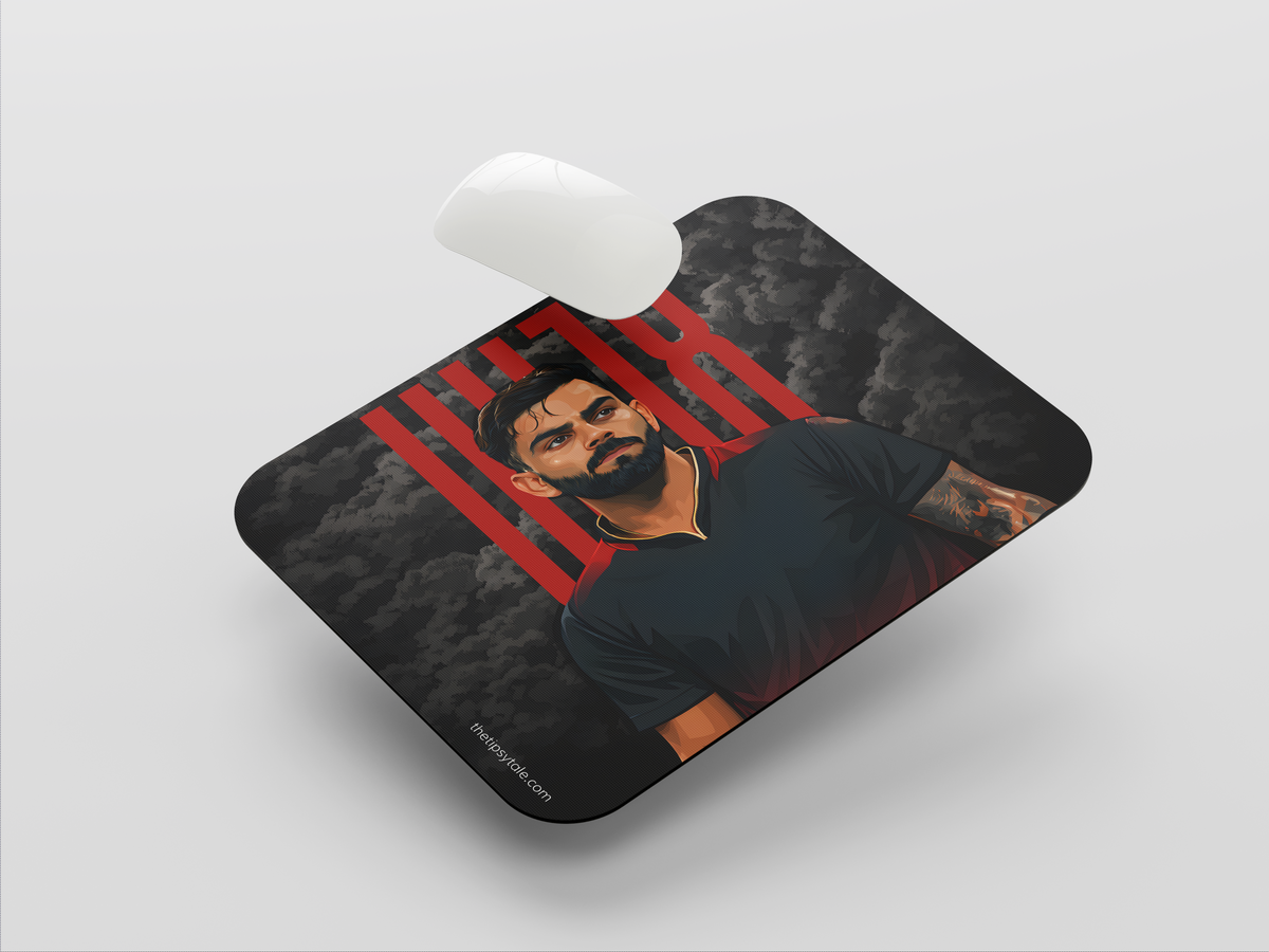 "VIRAT KOHLI THE KING OF CRICKET" Mousepad Enhance Your Workspace with Style