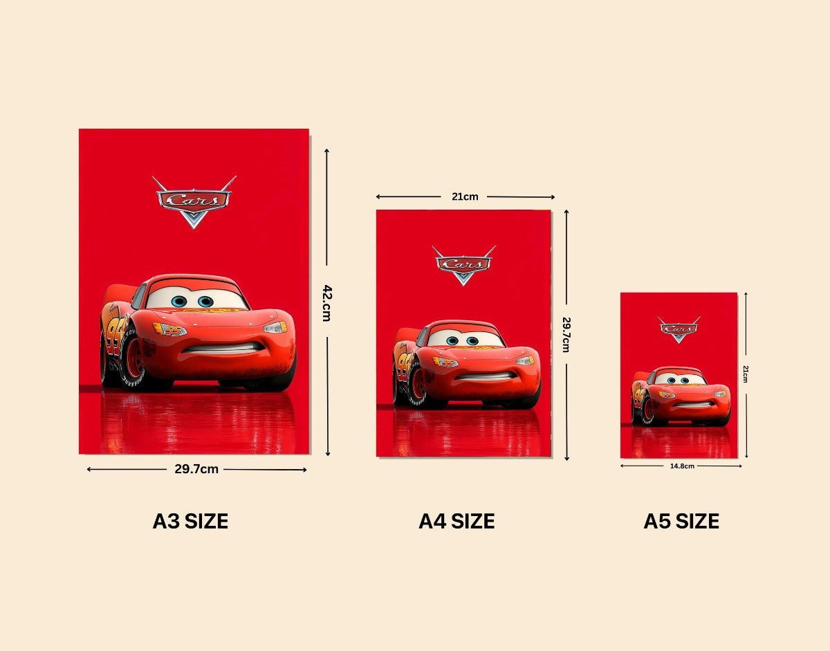 "Lightning McQueen"- Shiny & Sturdy Metallic Poster Art That Pops & Sticks