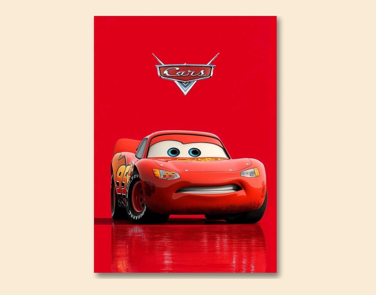 "Lightning McQueen"- Shiny & Sturdy Metallic Poster Art That Pops & Sticks