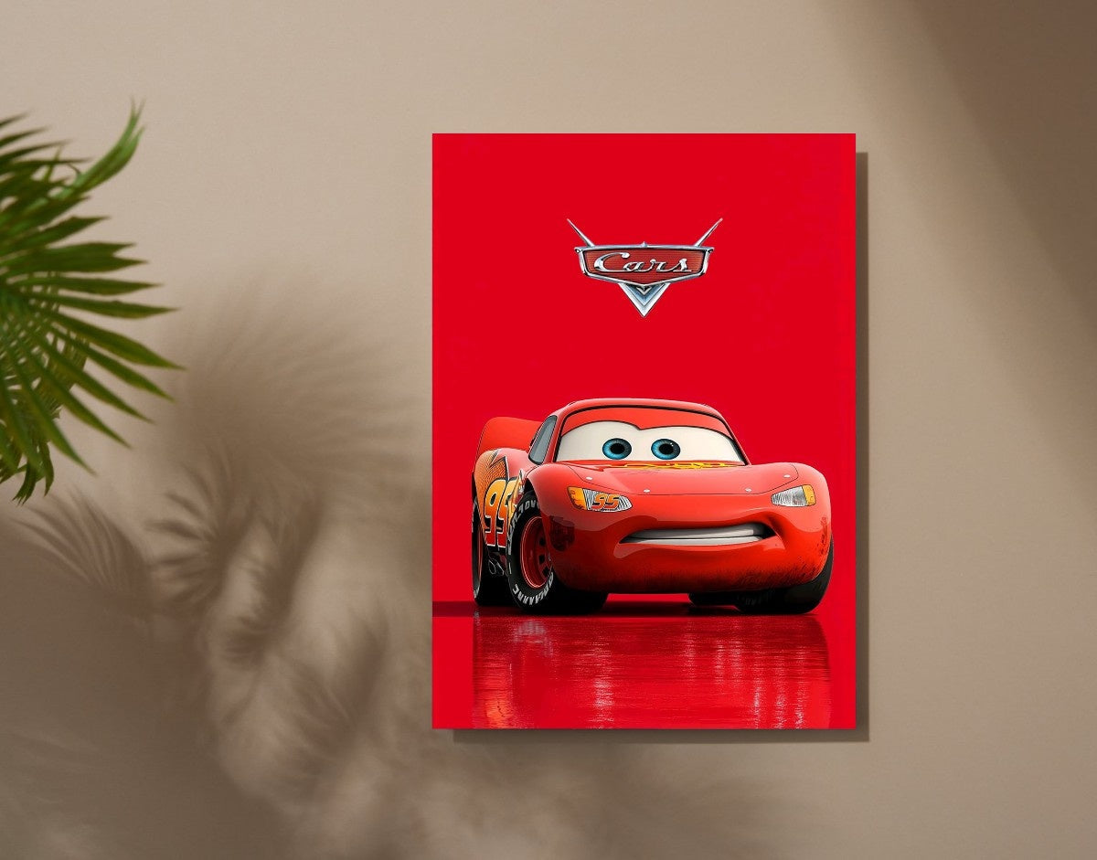 "Lightning McQueen"- Shiny & Sturdy Metallic Poster Art That Pops & Sticks