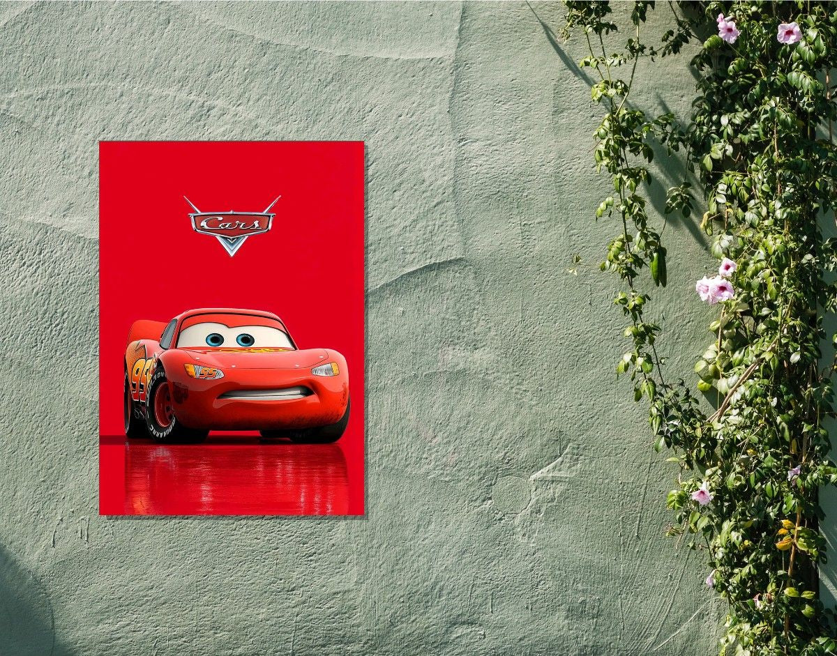 "Lightning McQueen"- Shiny & Sturdy Metallic Poster Art That Pops & Sticks