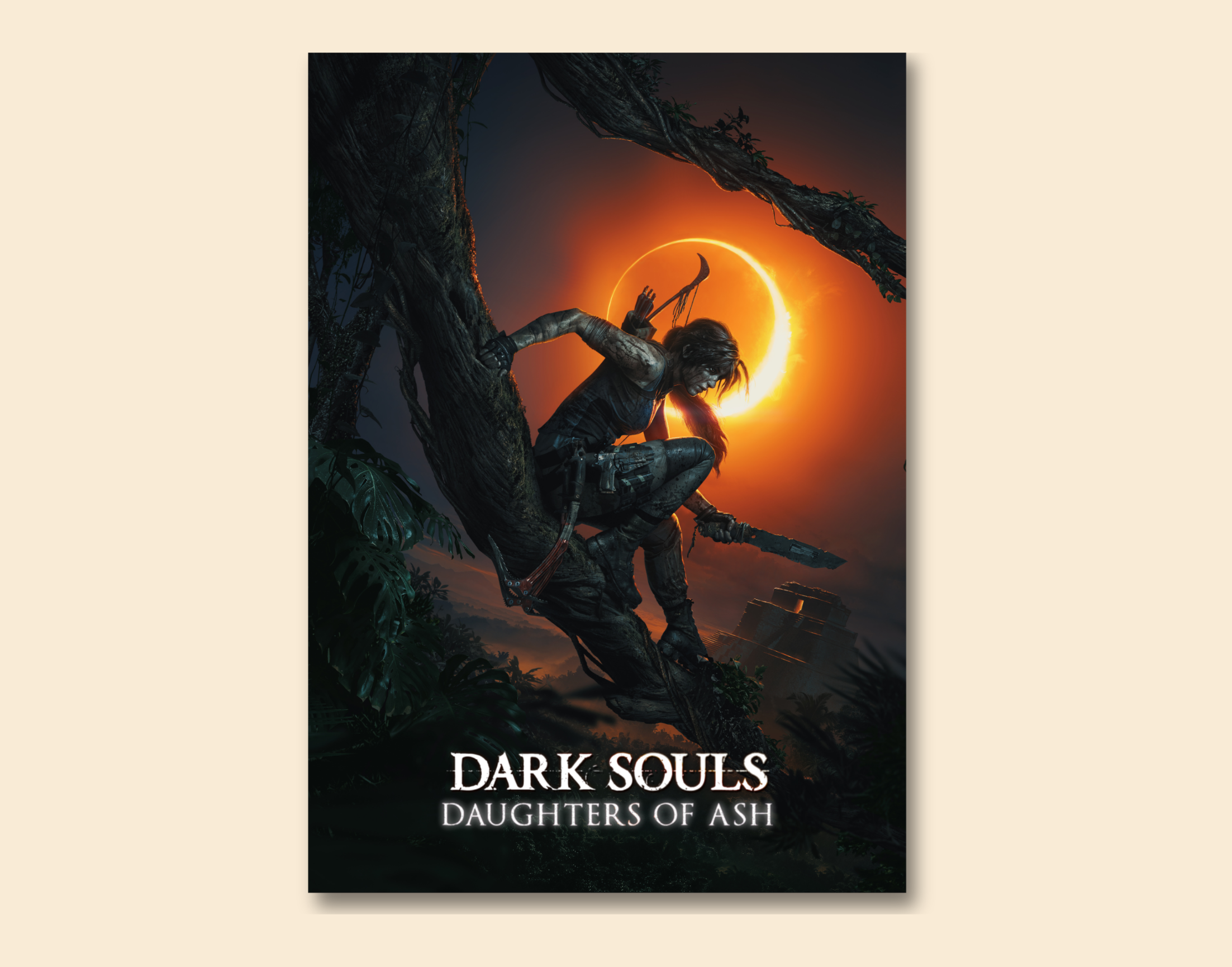 "TOMB RIDER: DARK SOULS :DAUGHTERS OF ASH- GAMING"- Shiny & Sturdy Metallic Poster Art That Pops & Sticks (Literally!)
