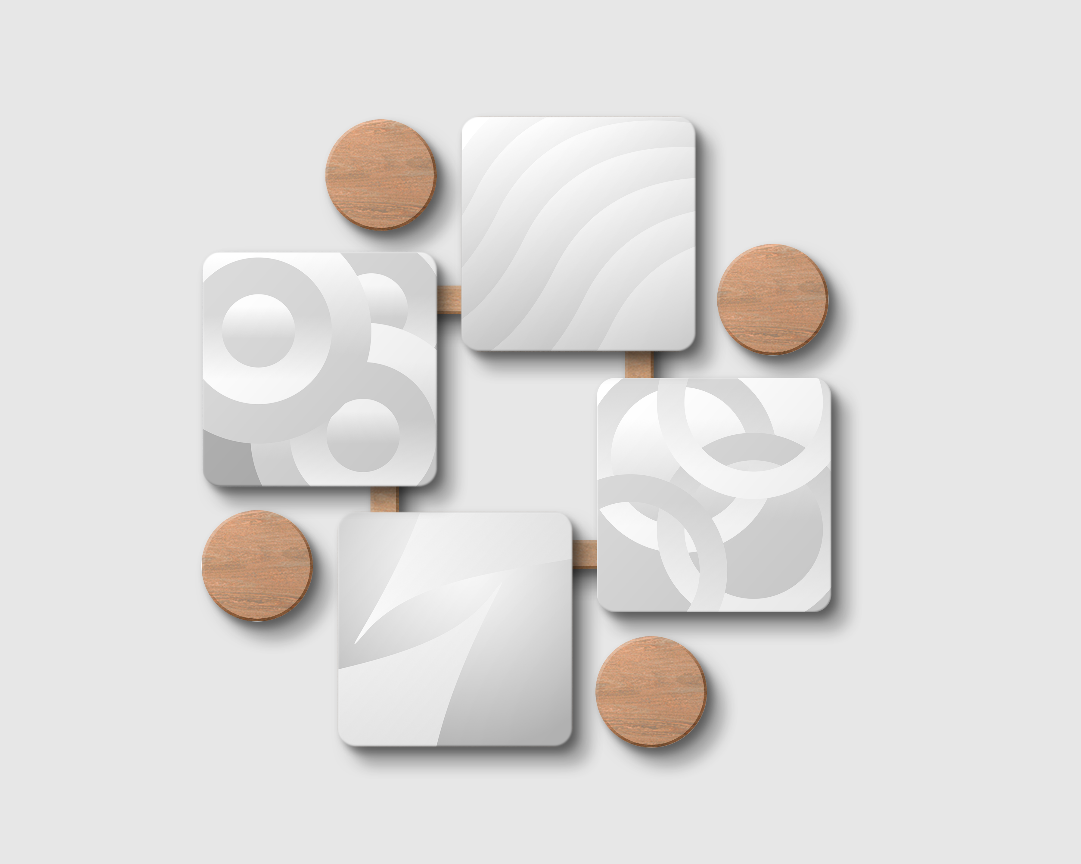 "White on Roll" Coaster Set of 4