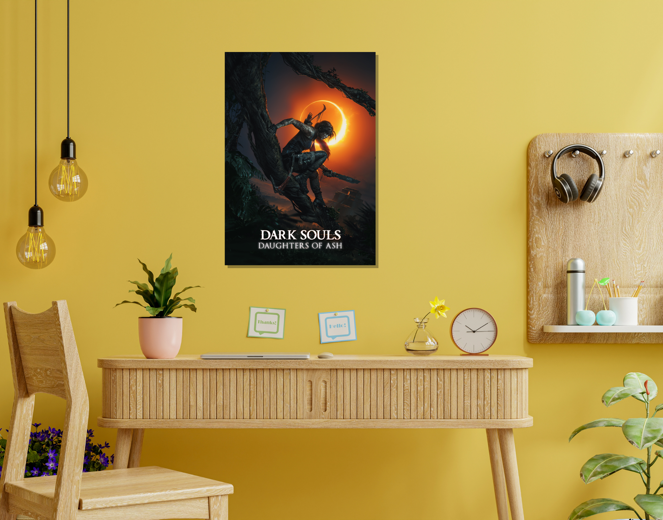 "TOMB RIDER: DARK SOULS :DAUGHTERS OF ASH- GAMING"- Shiny & Sturdy Metallic Poster Art That Pops & Sticks (Literally!)