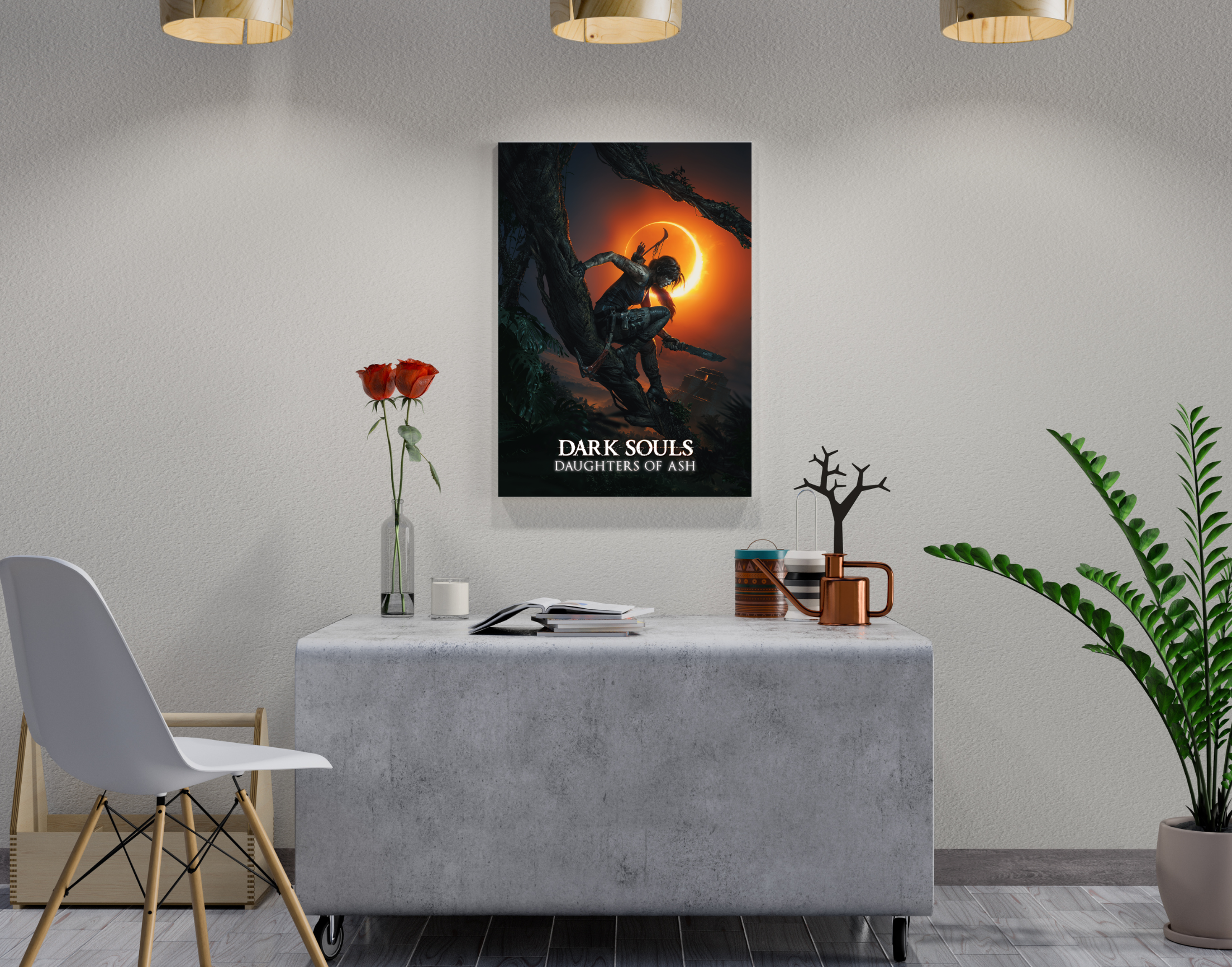 "TOMB RIDER: DARK SOULS :DAUGHTERS OF ASH- GAMING"- Shiny & Sturdy Metallic Poster Art That Pops & Sticks (Literally!)