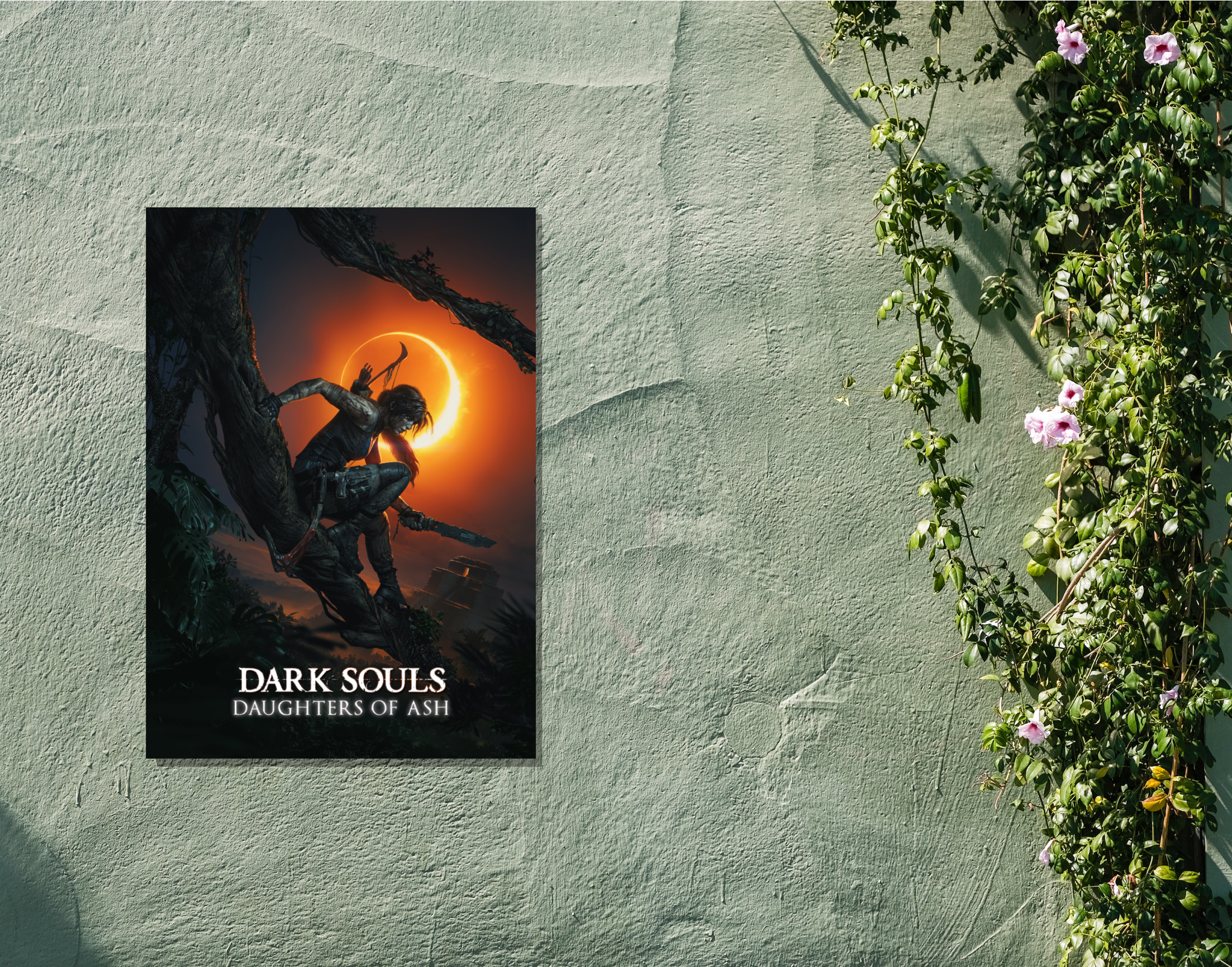 "TOMB RIDER: DARK SOULS :DAUGHTERS OF ASH- GAMING"- Shiny & Sturdy Metallic Poster Art That Pops & Sticks (Literally!)