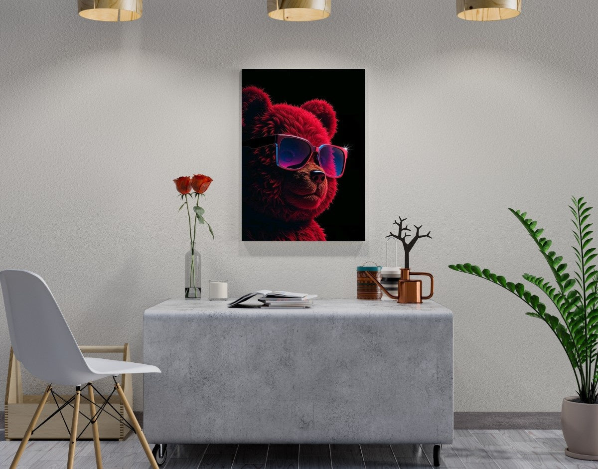 "Cool Bear"- Shiny & Sturdy Metallic Poster Art That Pops & Sticks