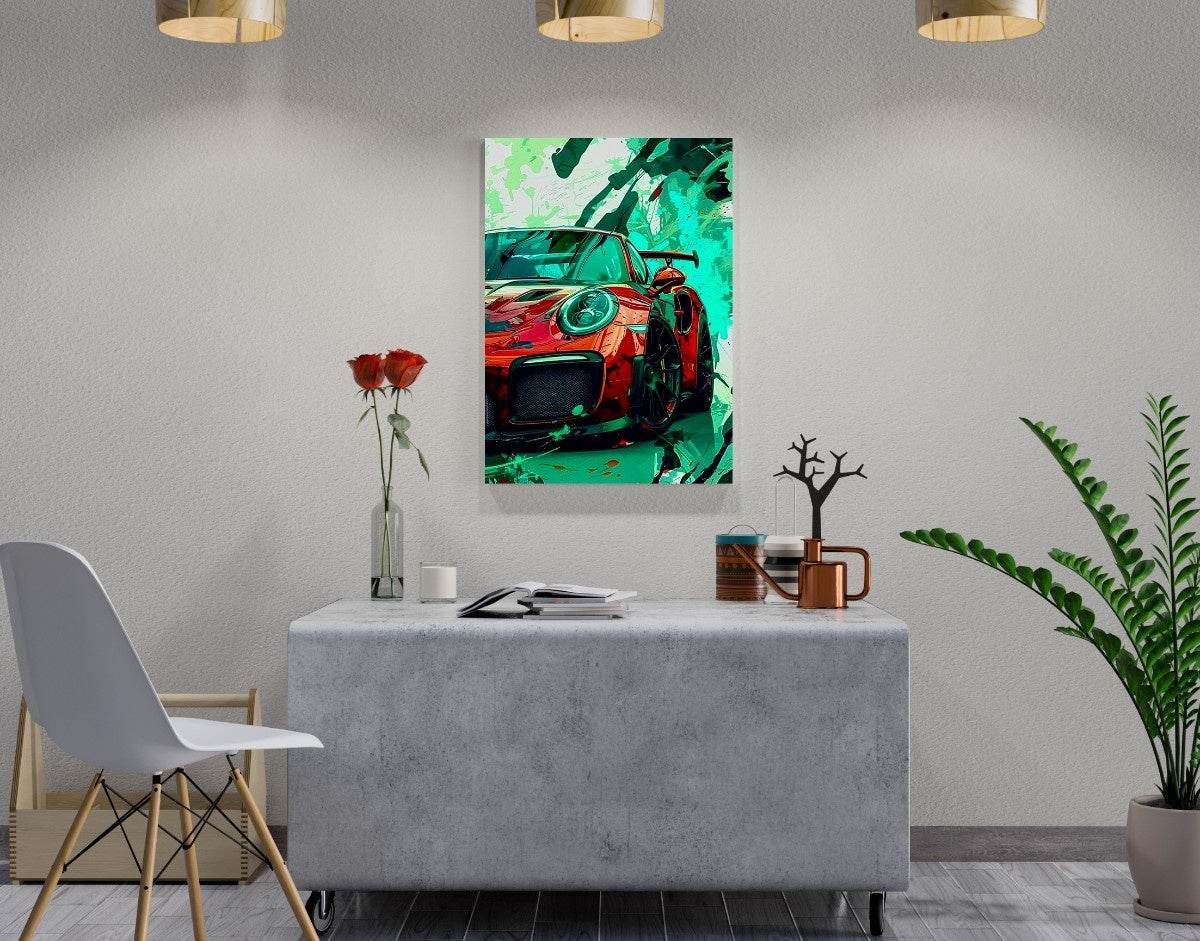 "Red Racer"- Shiny & Sturdy Metallic Poster Art That Pops & Sticks