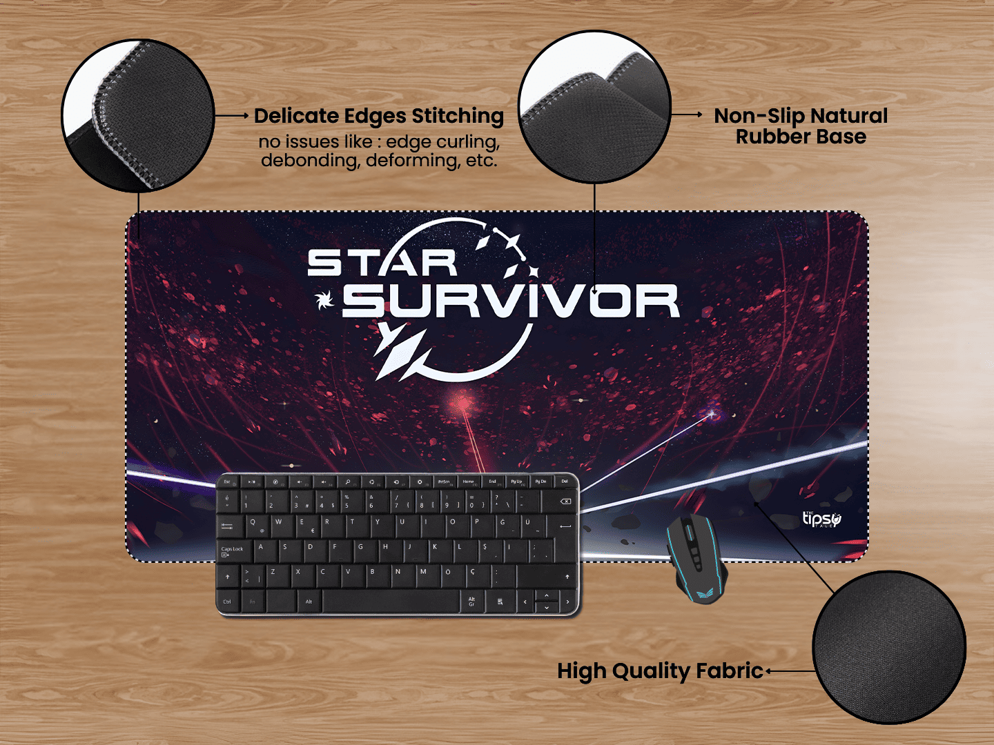 "STAR SURVIVOR" Gaming Mousepad Elevate Your Gaming Experience